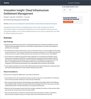 Gartner Innovation Insight: Cloud Infrastructure Entitlement Management