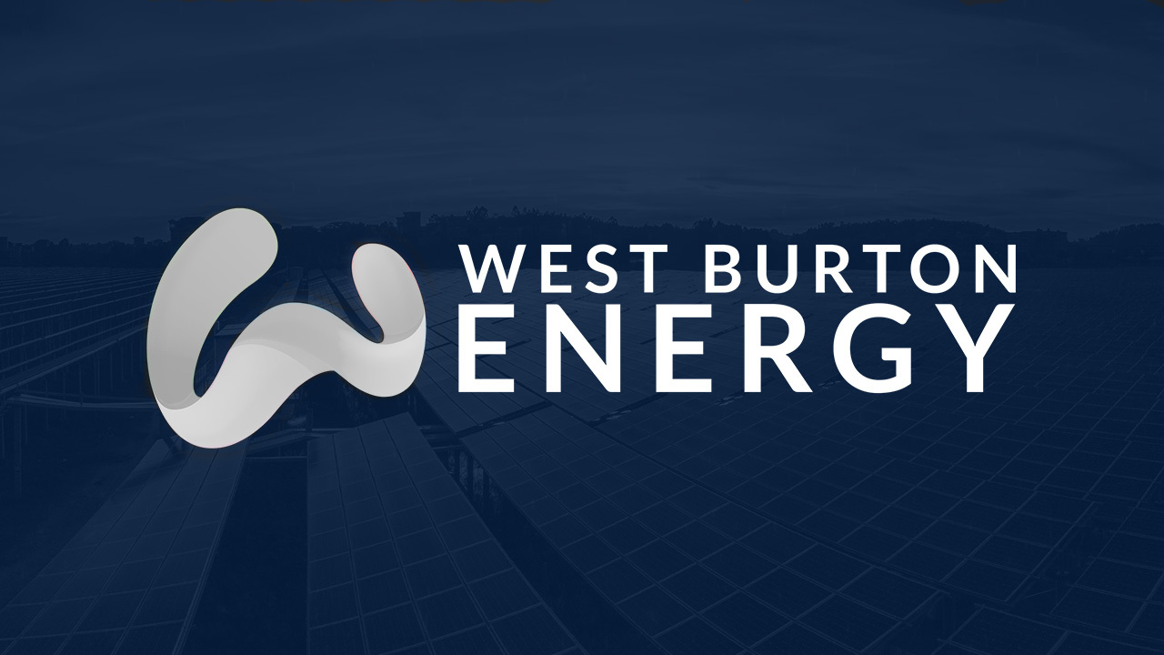 West Burton Energy logo on blue background