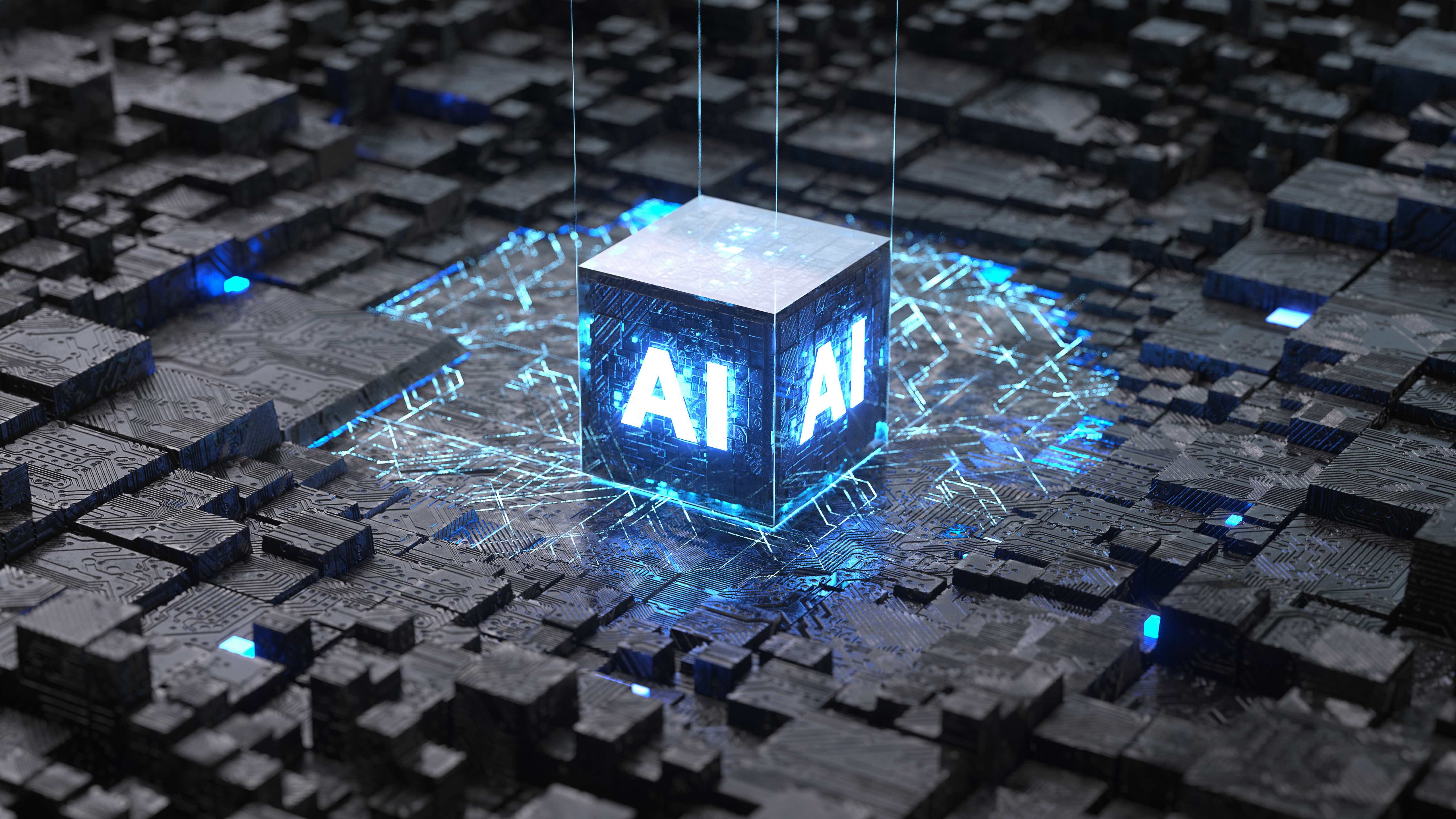 Cube with the letters AI to represent Artificial Intelligence