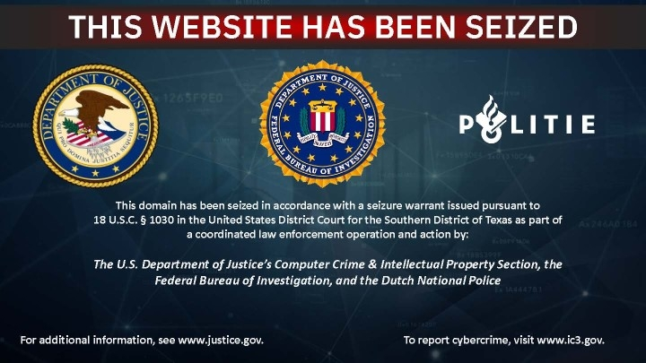 FBI notices that a cybercrime website has been seized