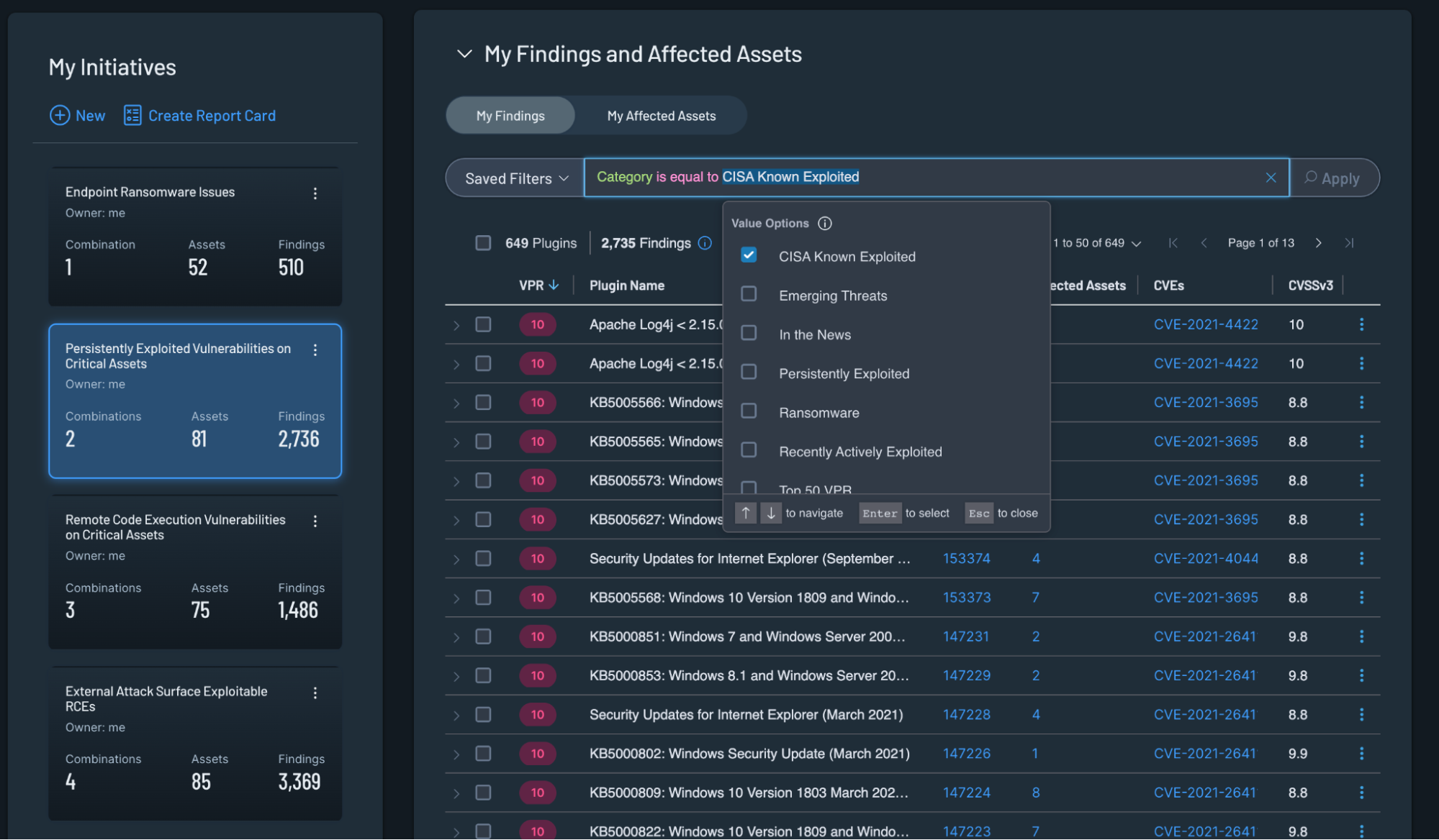 Tenable VM covers the CISA KEV