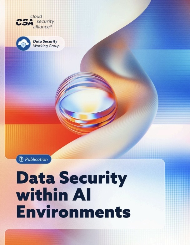 Cover page of CSA report “Data Security within AI Environments”