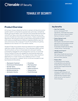 ورقة بيانات Tenable OT Security