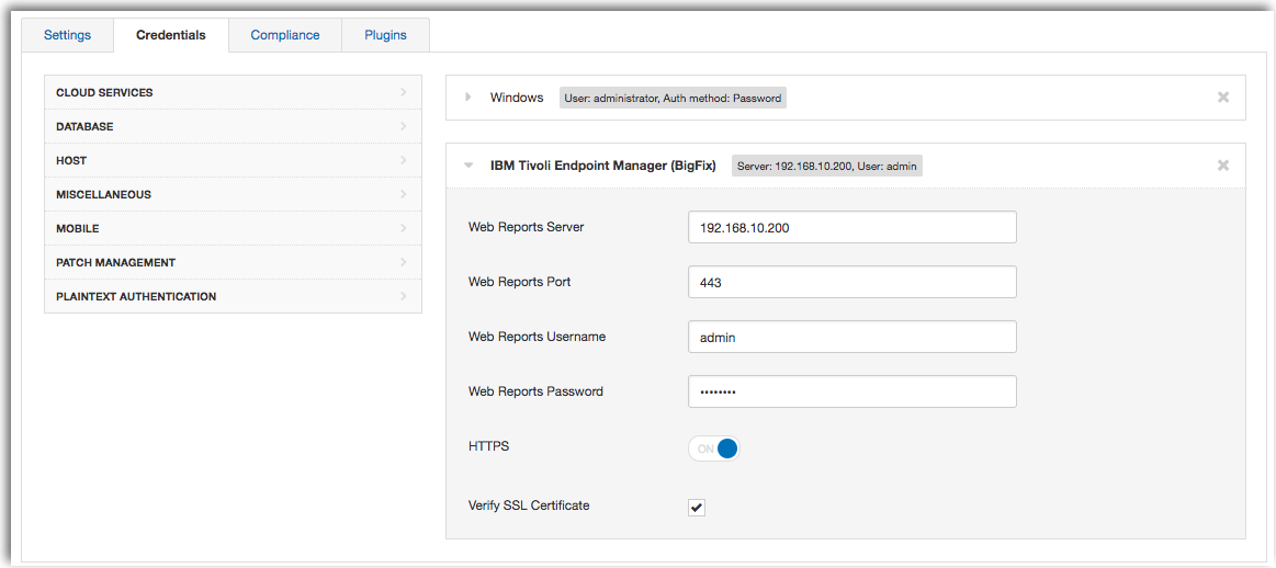 Big Fix Scan Setup