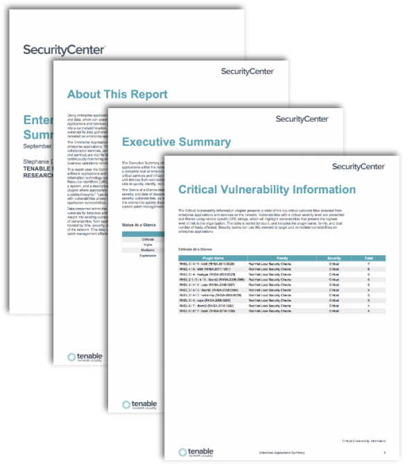 SecurityCenter Report Templates | Tenable Network Security