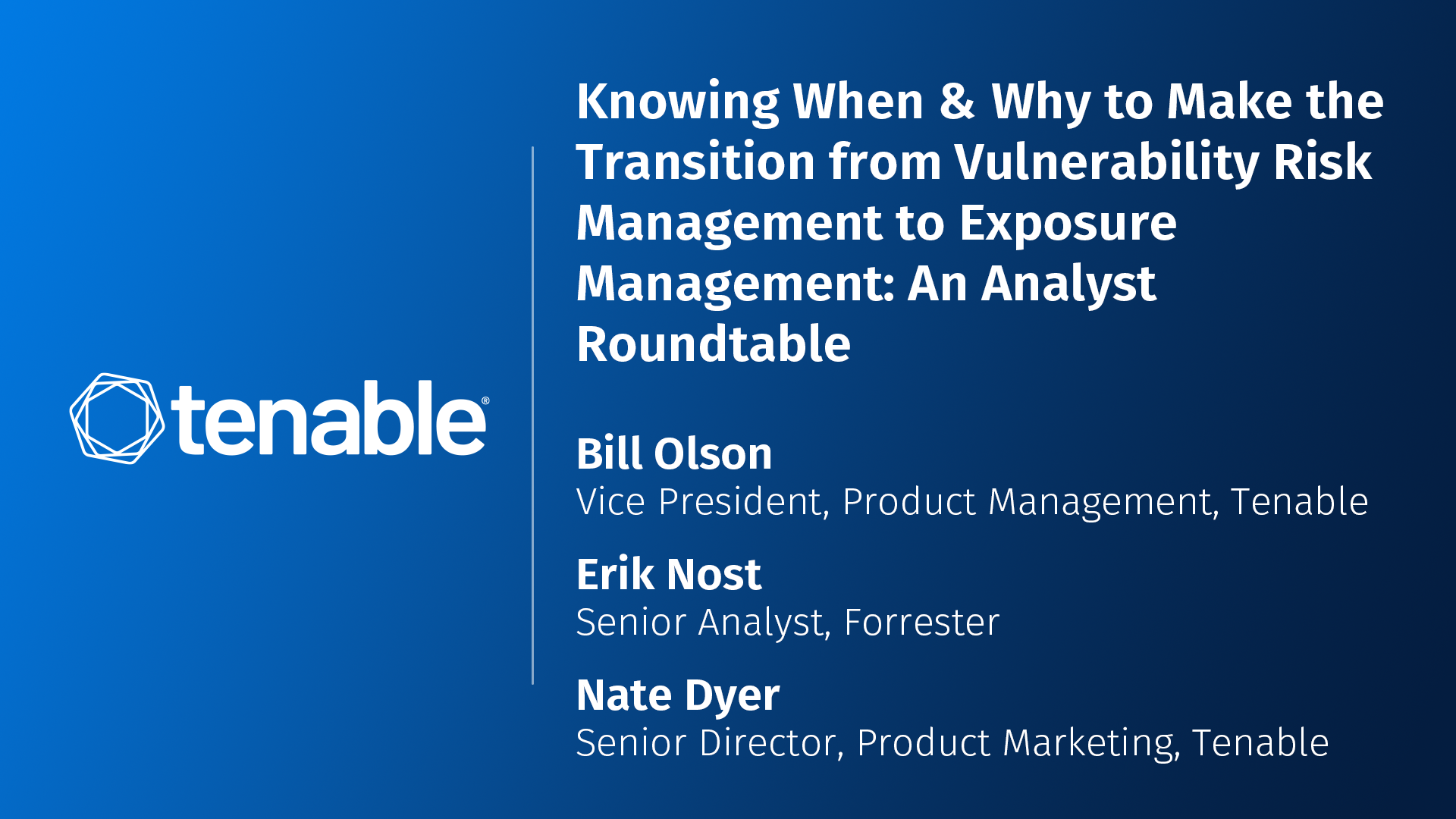 Knowing when and why to make the transition from vulnerability risk management to exposure management